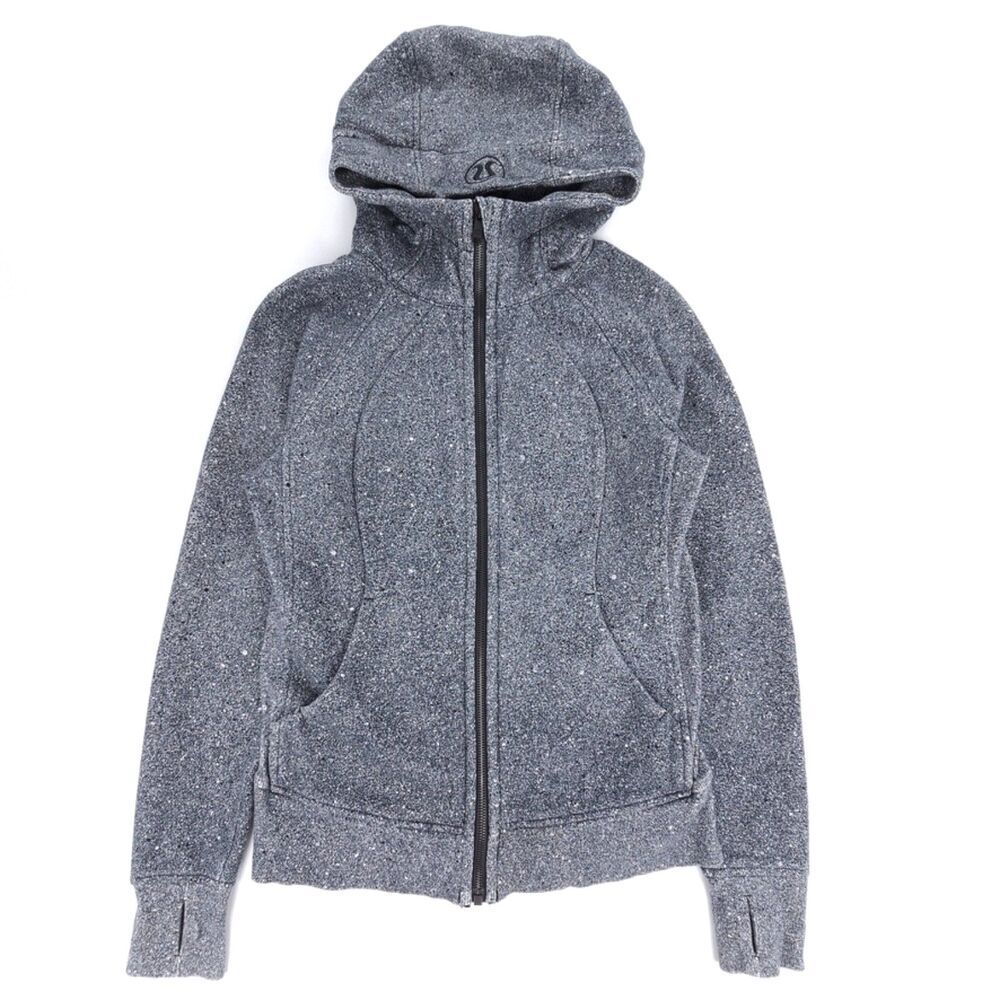 LULULEMON Scuba Hoodie Light Cotton Fleece Luminesce Splatter White Black 6